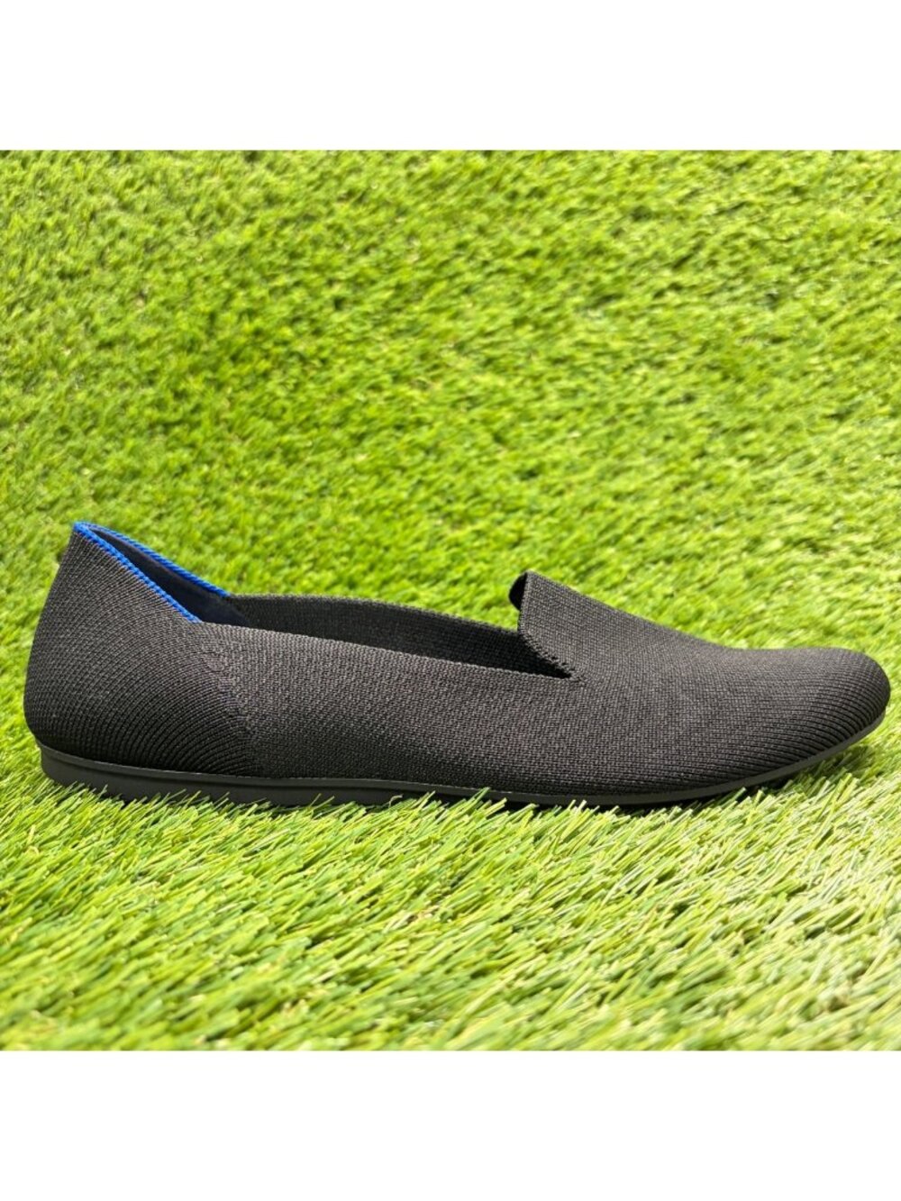 Rothy's The Loafer Womens Size 9 Black Blue Casual Classic Slip On Flats Shoes